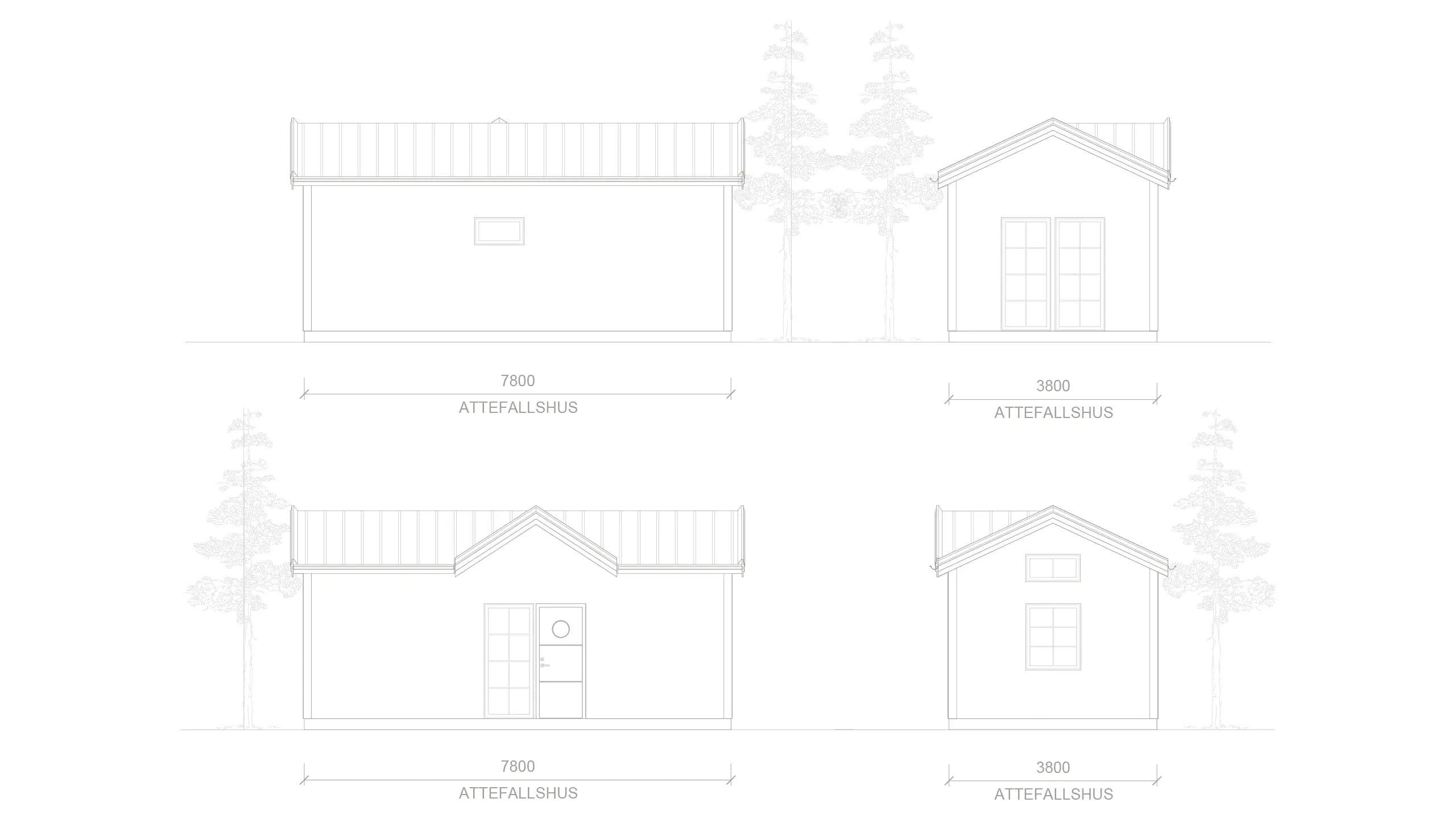 Jönköping 5 attefallshus jönköping fasadritning