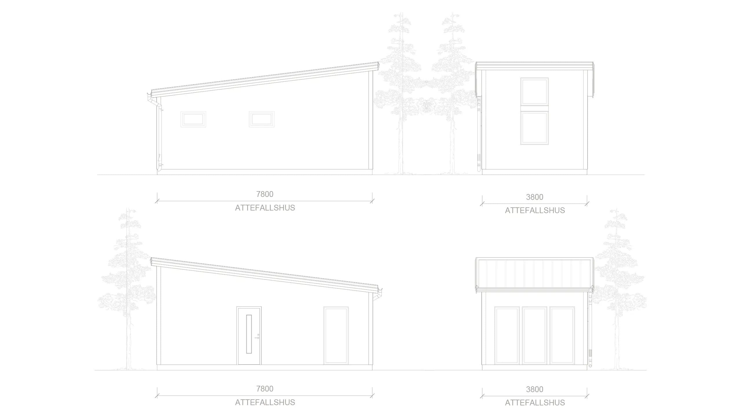 Norrtälje 4 attefallshus norrtälje fasadritning