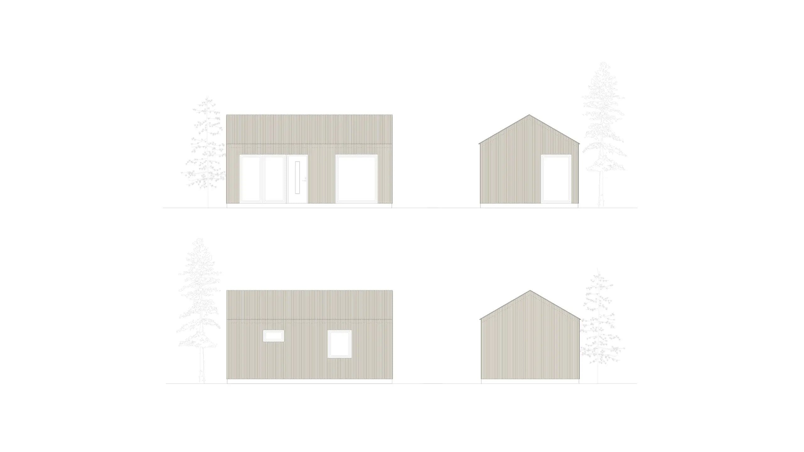 Sigtuna 4 attefallshus sigtuna fasadritning