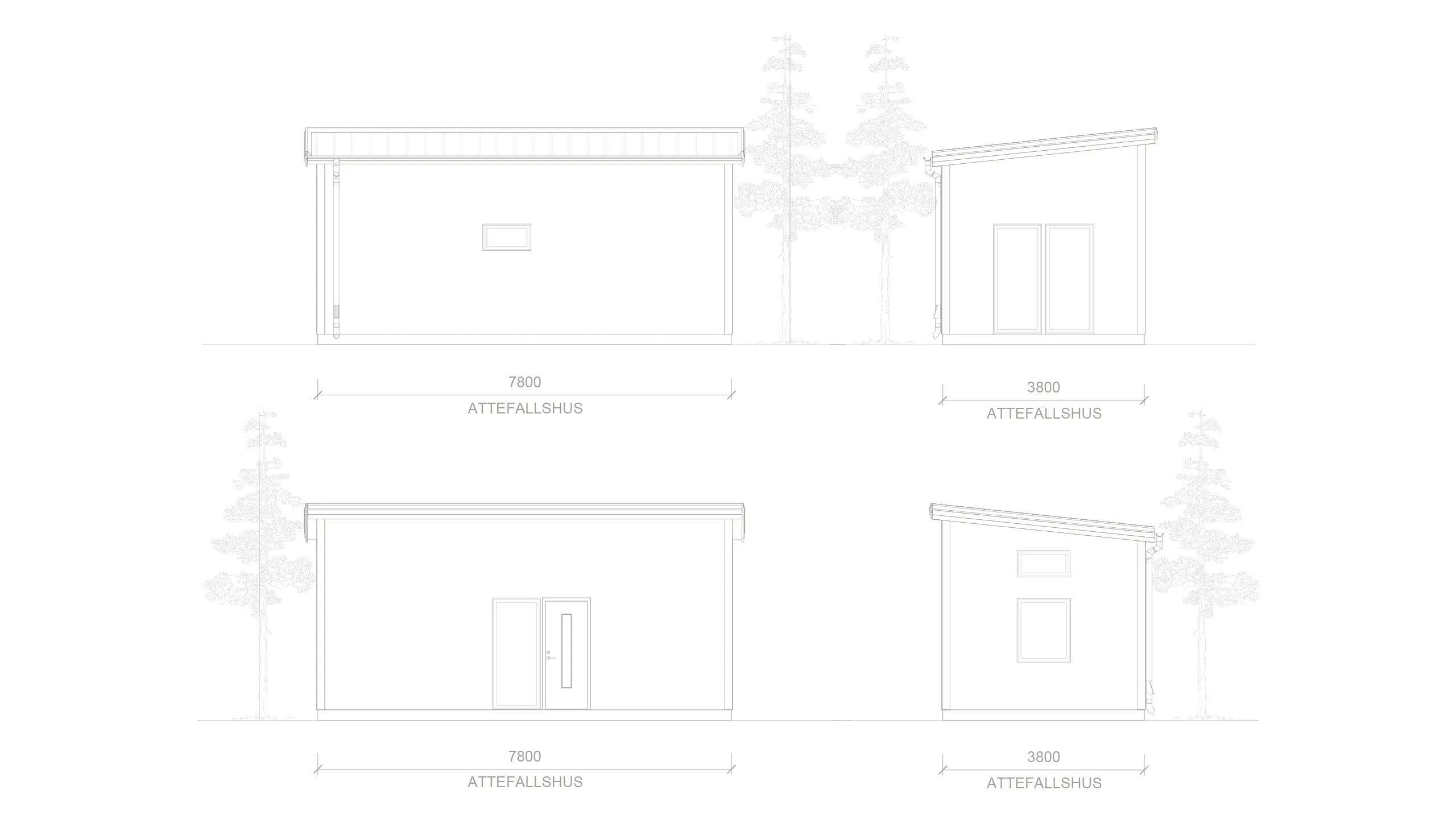 Västkusten 4 campingstugor västkusten fasadritning