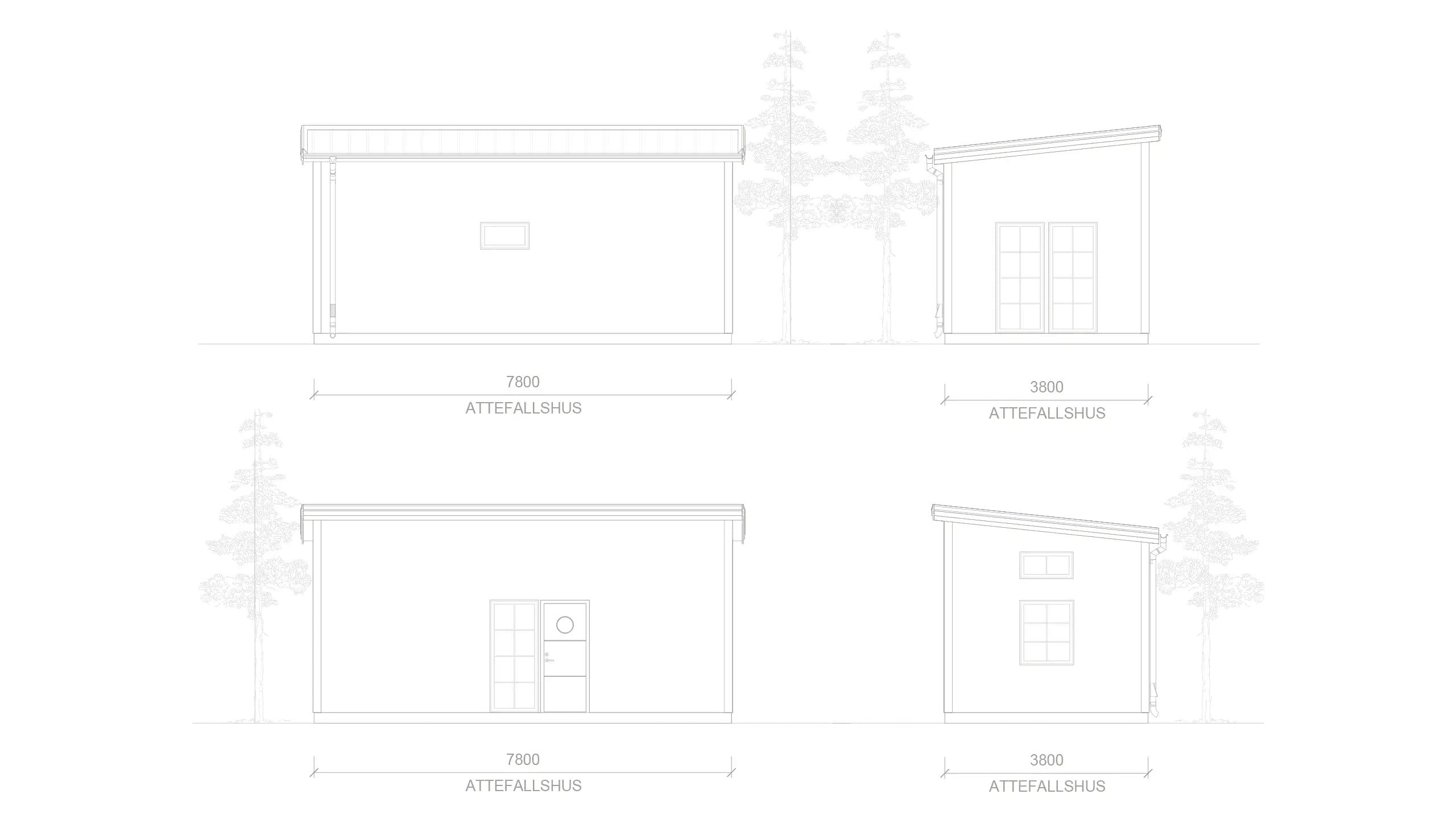 Lapland 4 fjällstugor lapland fasadritning